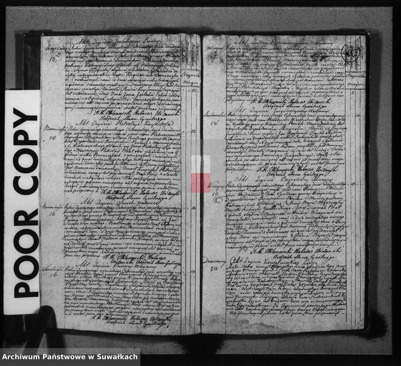 image.from.unit.number "Księga do zapisywania aktów cywilnych zejścia gminy wiżayńskiey, departamentu łomżyńskiego, powiatu kalwaryjskiego na rok 1814"