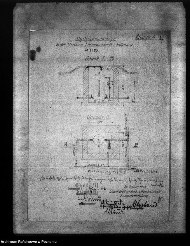 Obraz 10 z jednostki "Der Oberbürgermeister von Litzmannstadt. Finanzierungsbeihilfe "Am Wiesenhang". Wasserversorgung"