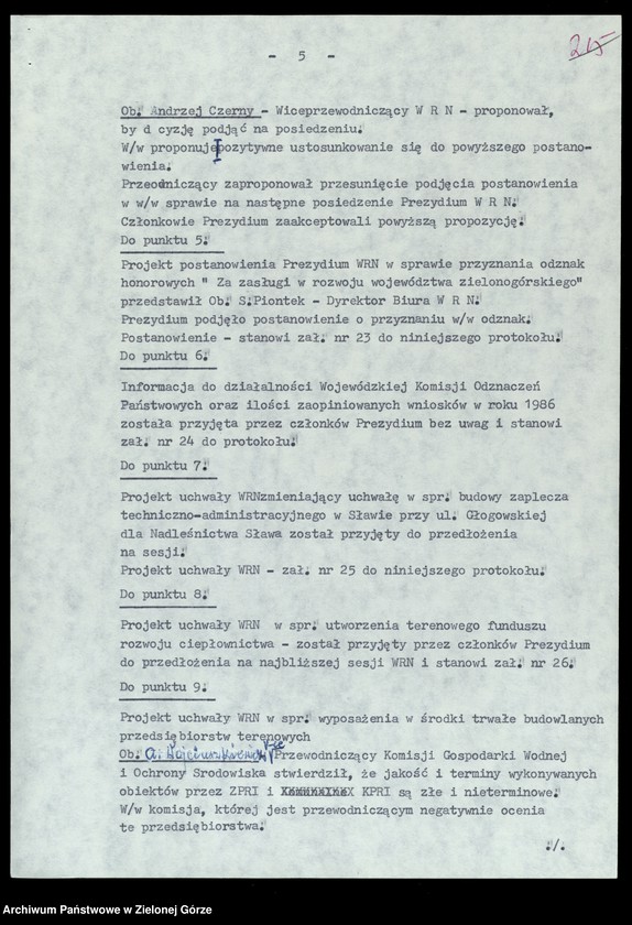 image.from.unit.number "Protokóły z posiedzeń Prezydium Wojewódzkiej Rady Narodowej w Zielonej Górze; Nr 34 - 35"