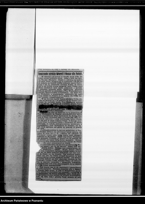 Obraz 8 z jednostki "Plebiscyt na Warmii i Mazurach [wycinki prasowe]"