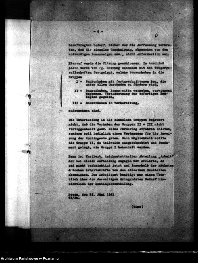 Obraz 10 z jednostki "Vermerk über die Besprechung bei dem Gauleiter. Sonderbauprogramm 1940/ 41."