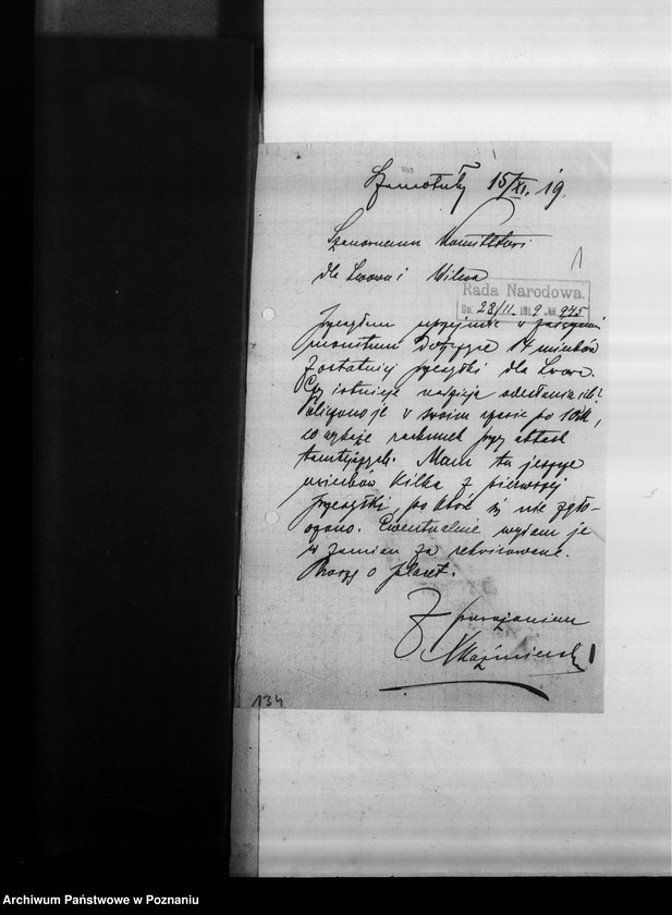 image.from.unit.number "Komitet Pomocy dla Lwowa i Wilna przy Radzie Narodowej w Poznaniu - korespondencja."