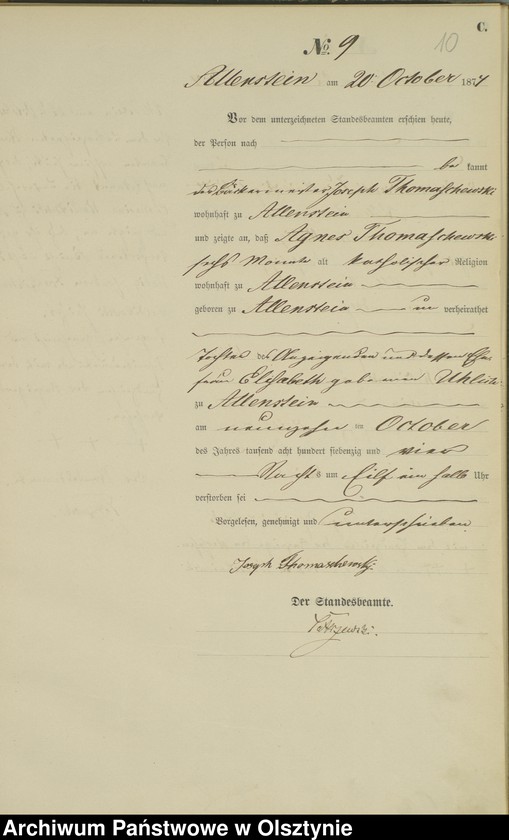 image.from.unit.number "Haupt-Sterbe-Register Nr 1 - 45"