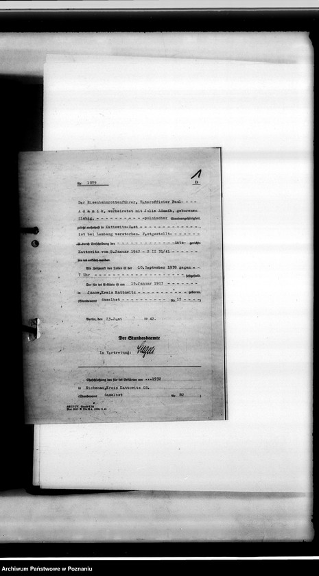 Obraz 4 z jednostki "Sterbeurkunden. Krieg 1939 A - L"