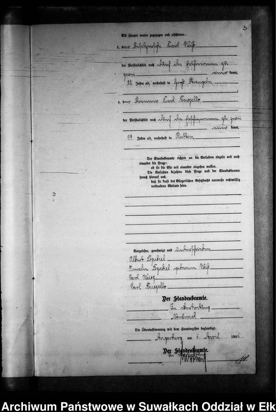 image.from.unit.number "Heirats-Neben-Register des Preussischen Standes-Amtes Gr. Strengeln Kreis Angerburg"