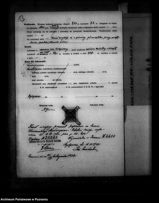 Obraz 17 z jednostki "Zjednoczone Pralnie Parowe w Bydgoszczy nr woj. kotła 6601"