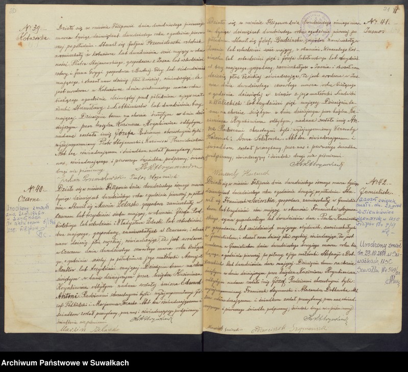 Obraz 13 z jednostki "Księga urodzeń, małżeństw, zejścia 1920 Filipów"