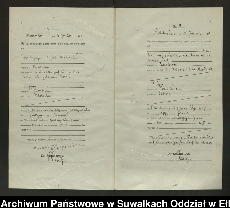 image.from.unit.number "Sterbe=Haupt=Register des Königlichen Preussischen Standes-Amtes Nikolaiken Kreis Sensburg"
