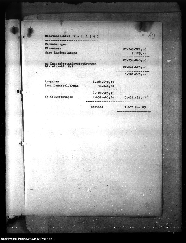 Obraz 14 z jednostki "Abschlussnachweisungen der Reichshauptkasse"