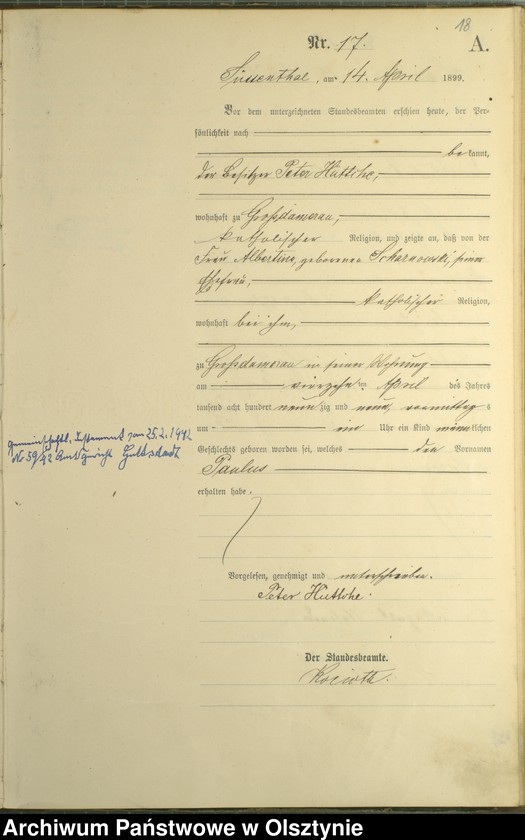 image.from.unit.number "Geburts-Haupt-Register Nr 1 - 88"