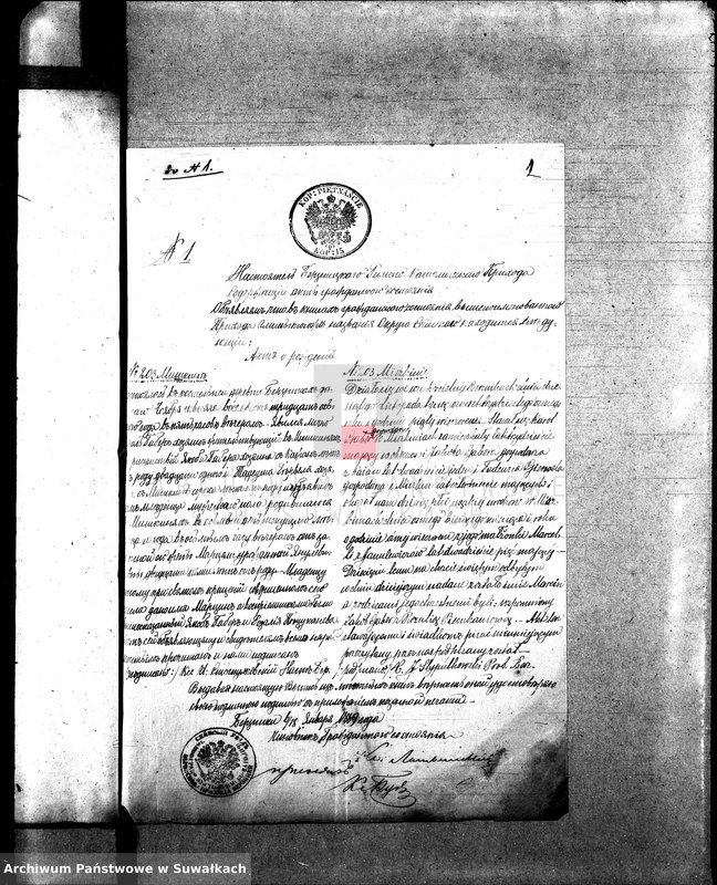 image.from.unit.number "Annexa do Aktów Zaślubionych Parafii Rzymsko-Katolickiej Sejny za rok 1869"