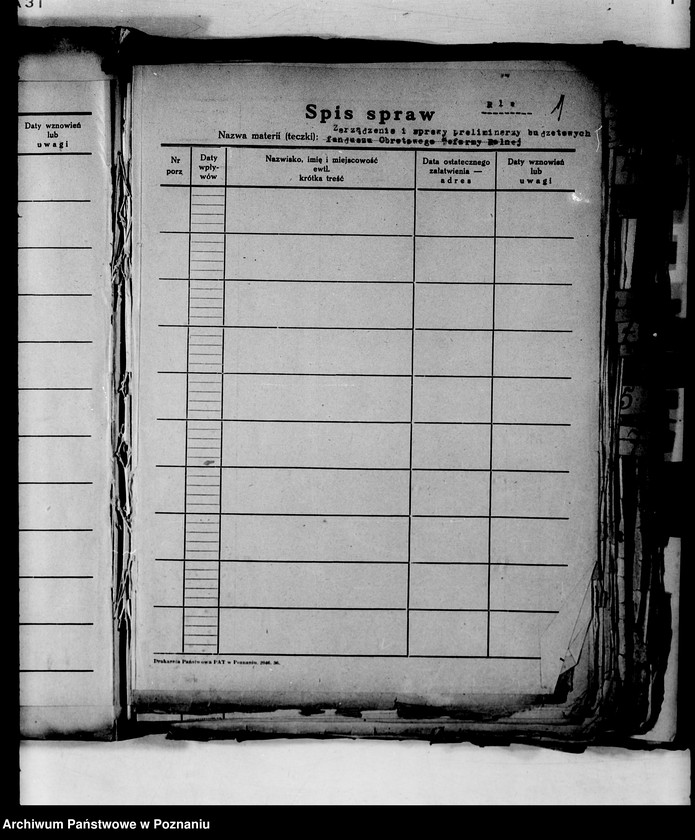 Obraz 5 z jednostki "Spisy spraw /Wydziału Rolnictwa i Reform Rolnych/"