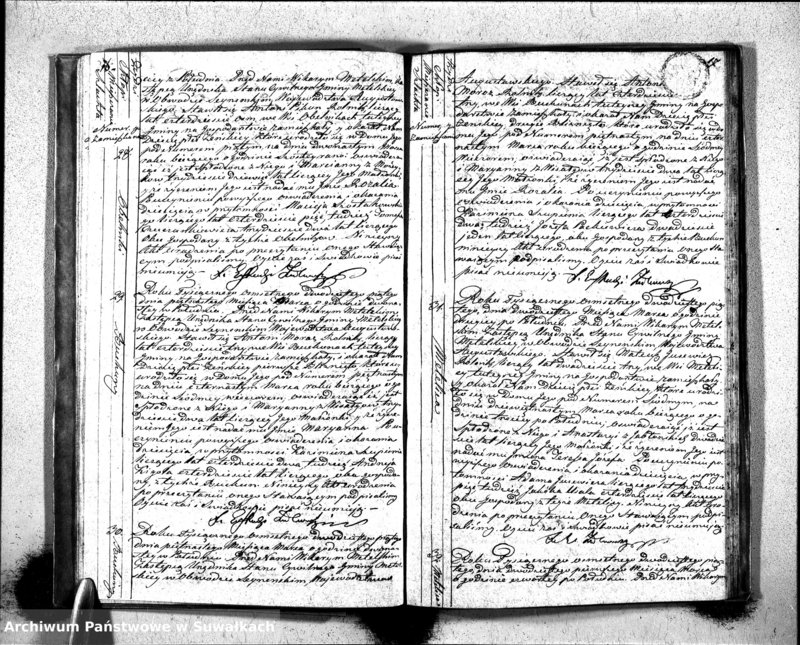 Obraz 10 z jednostki "Księga Aktów Urodzenia Urzędnika Stanu Cywilnego Gminy Metelskiey Pttu Seyneńskiego Wttwa Augustowskiego Od dnia 1- go Stycznia Tysiąc Osimset dwudziestego piątego roku 1825"