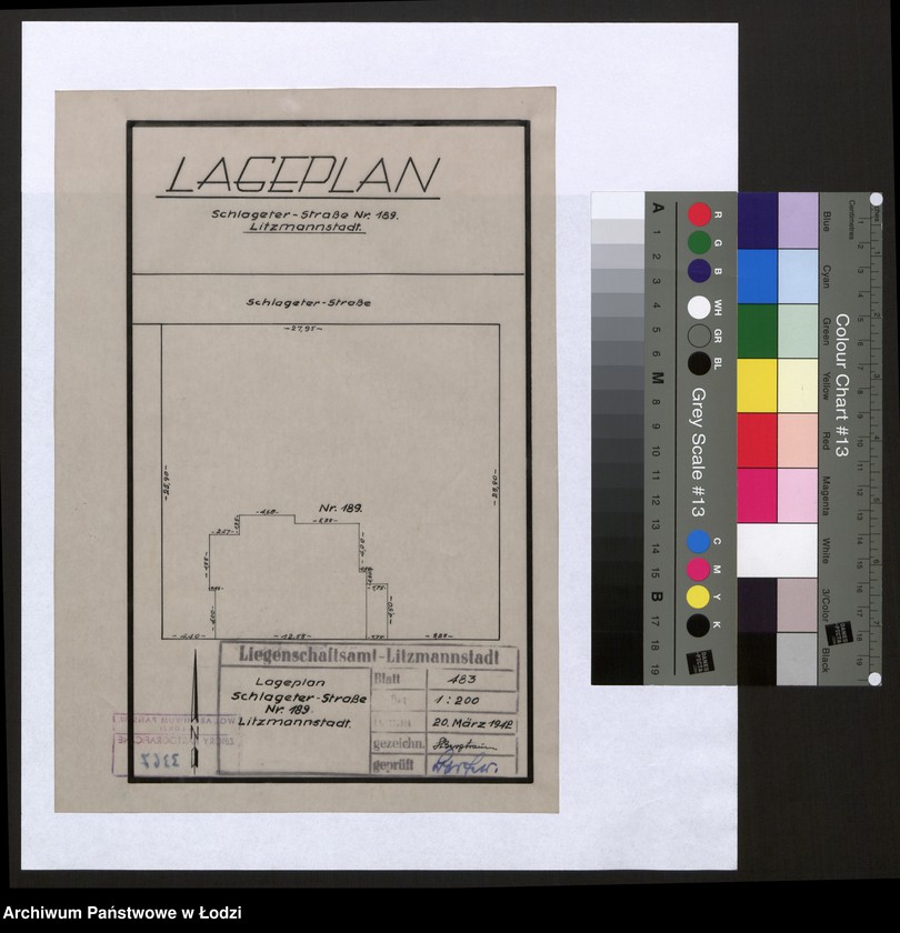 Obraz 1 z jednostki "Lageplan Schlageter-Strasse 189 Litzmannstadt"