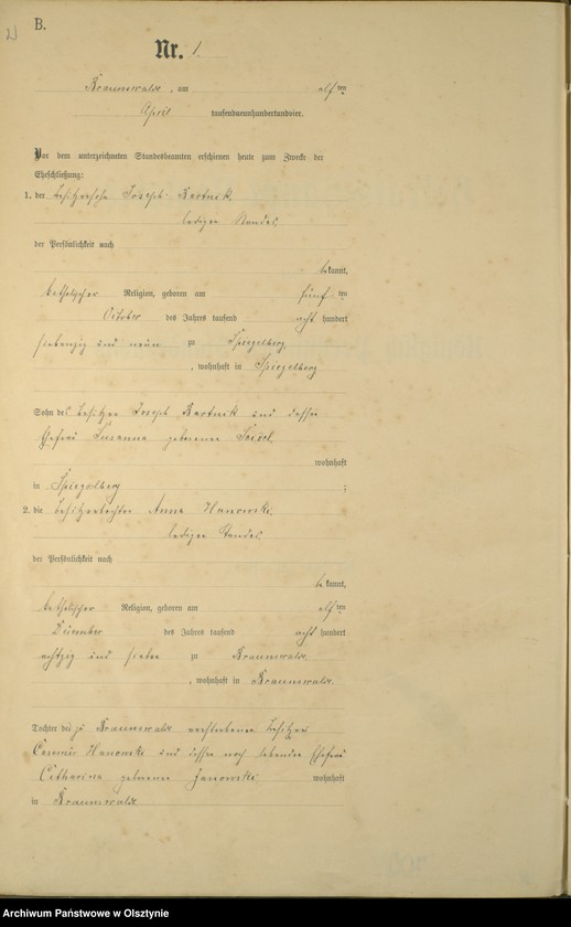 image.from.unit.number "Heiraths-Haupt-Register Nr 1 - 19"