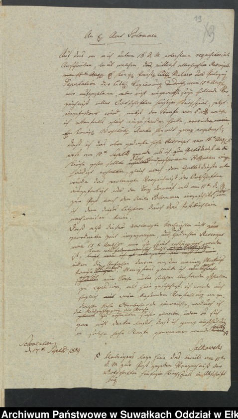 image.from.unit.number "Tabellarichen Nachrichten über den Zustand des Kirchspiels Schwentainen Dom. Amt Polomen in der Lyckschen Inspection"