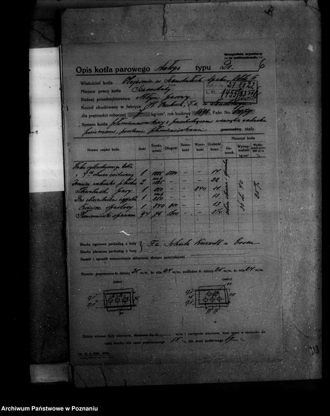 Obraz 10 z jednostki "Młyn parowy w Szamotułach własność Olejarnia w Szamotułach nr woj. kotła 79"