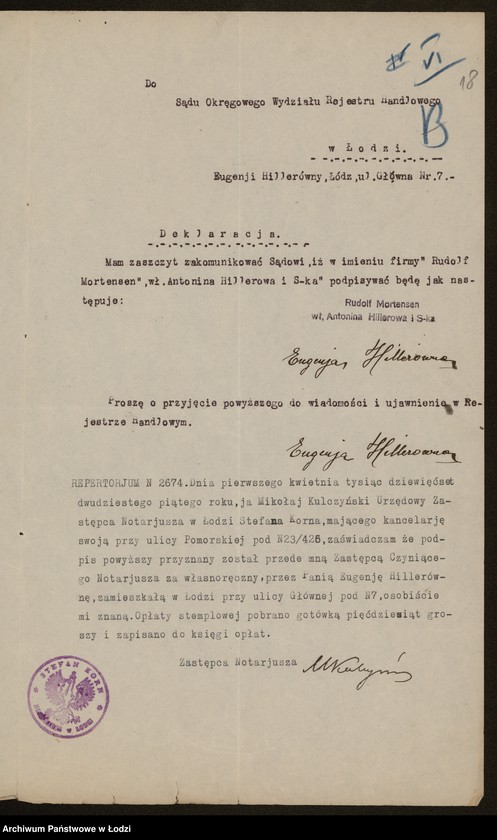 Obraz 20 z jednostki "Rudolf Mortensen- sprzedaż kapeluszy"