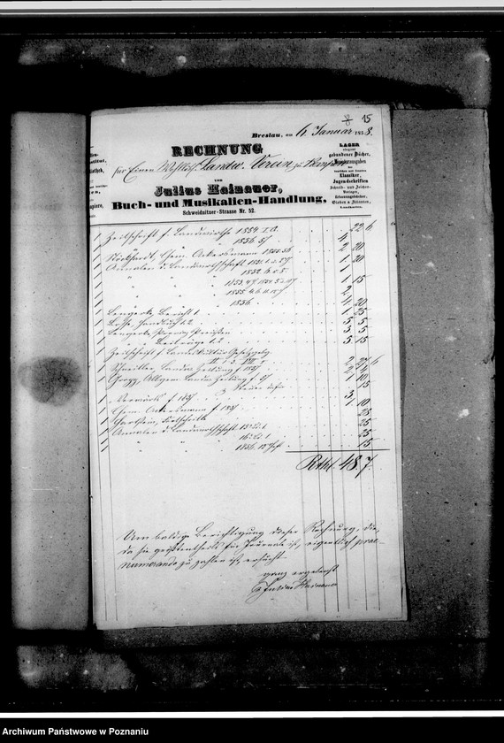 Obraz 20 z jednostki "Acta des landwirtschaftlichen Vereins Schildberger Kreises- korespondencja"