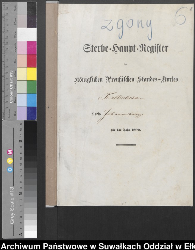 image.from.unit.number "Sterbe-Haupt-Register des Königlichen Preussischen Standes-Amtes Kallischken Kreis Johannisburg"