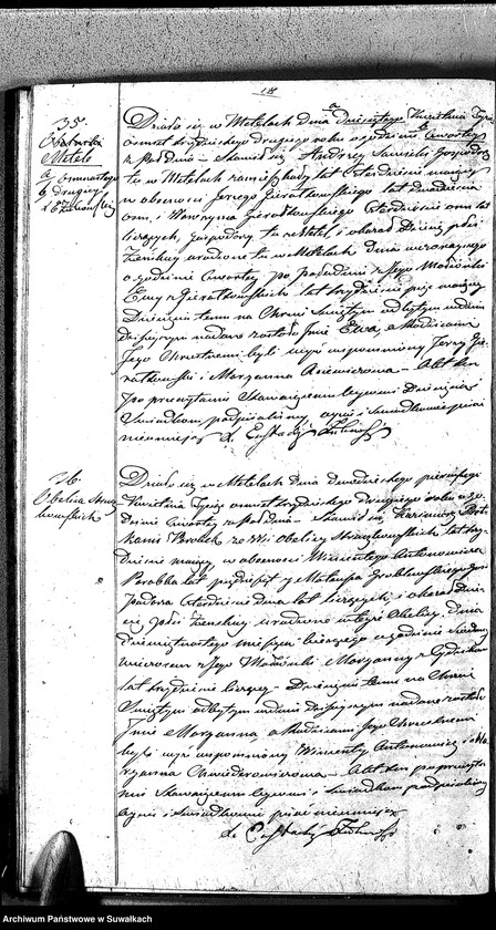 image.from.unit.number "Duplikat Aktów Urodzonych, Małżeństw i Umarłych Parafii Metelskiey z Roku 1832"