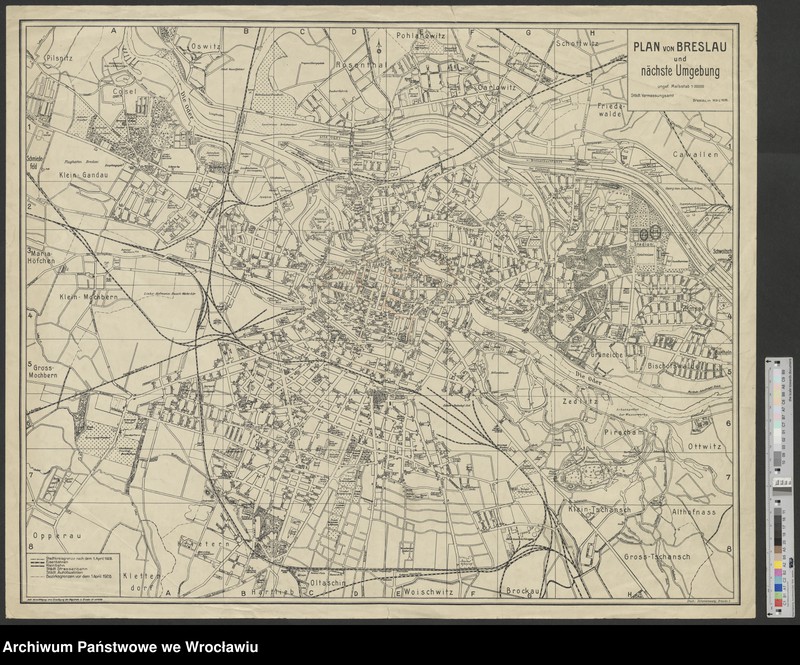 Obraz 11 z kolekcji "Wybrane mapy Breslau z lat 1827-1932 z kolekcji kartograficznej zespołu "Rejencja Wrocławska"111"