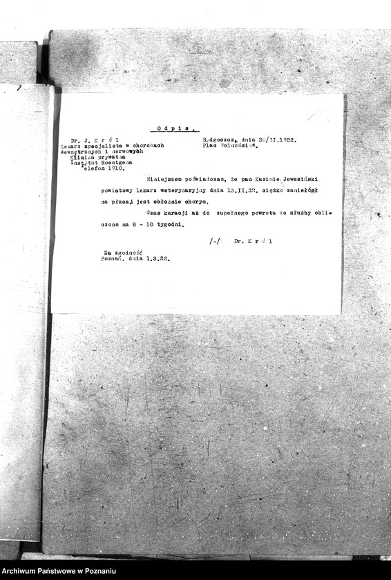 Obraz 16 z jednostki "Pow. lekarz Weterynaryjny Bydgoszcz"