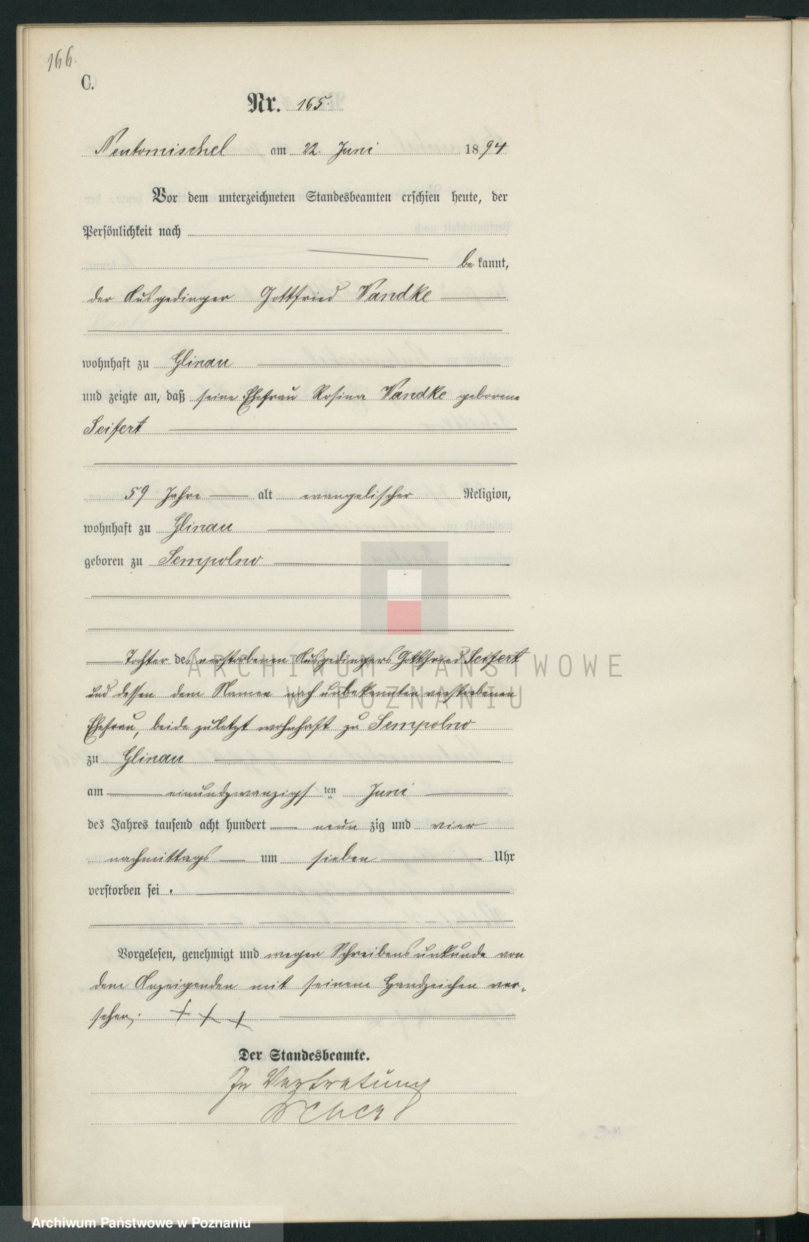 Skan z jednostki: Księga zgonów