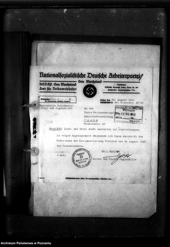 Obraz 5 z jednostki "Verschiedenes - Wreschen [konfiskata majątku kościelnego]."