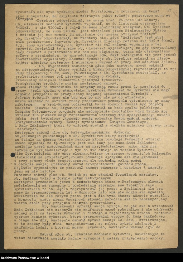 Obraz 20 z jednostki "Sprawozdania ze strajków według zakładów"