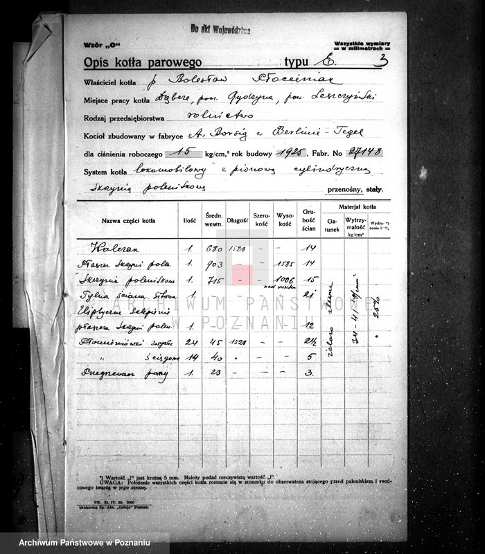 Obraz 7 z jednostki "Majątek Dąbcze, pow. leszczyński własność B. Płócieniak, nr woj. kotła 6378"