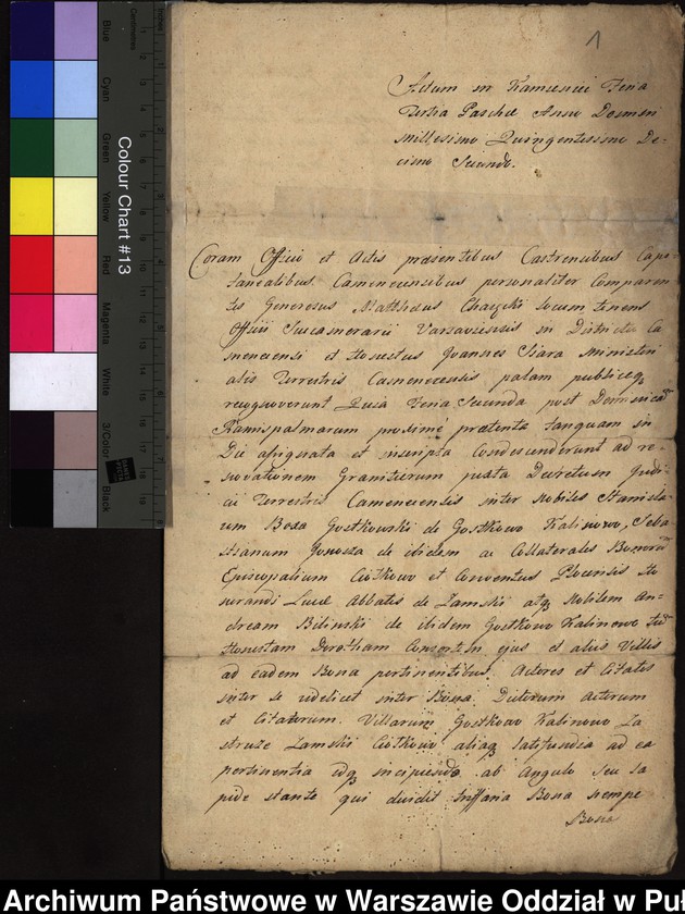image.from.unit.number "Kopia ekstraktu z ks. gr. kamienieckich oblaty aktu ustalenia granic z 1512 roku między dobrami opata Łukasza Zambski a dobrami szlacheckimi Gostkowo, Kalinowo, Zastróże i Ciółkowo"