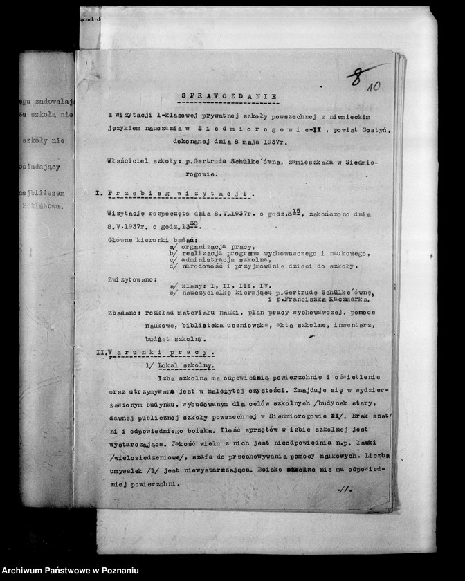 Obraz 13 z jednostki "Prywatna Szkoła Powszechna z niemieckim językiem nauczania Siedmiorogów powiat Gostyń"