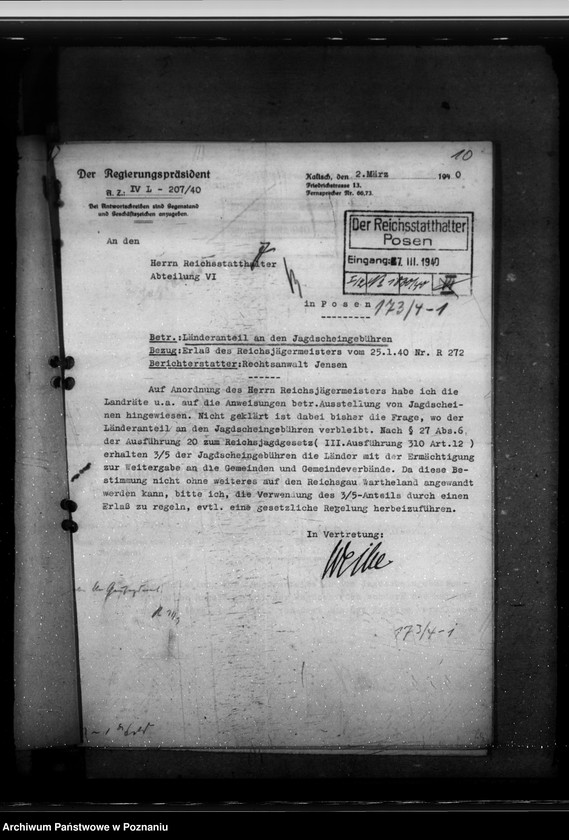 Obraz 14 z jednostki "Wasserzähler. Wasserverluste. Länderanteil an der Jagdscheinge bühr. Ausgleichszuschlag bei Lebendvieh und Ausgleichsabgabe auf frisches Fleisch"