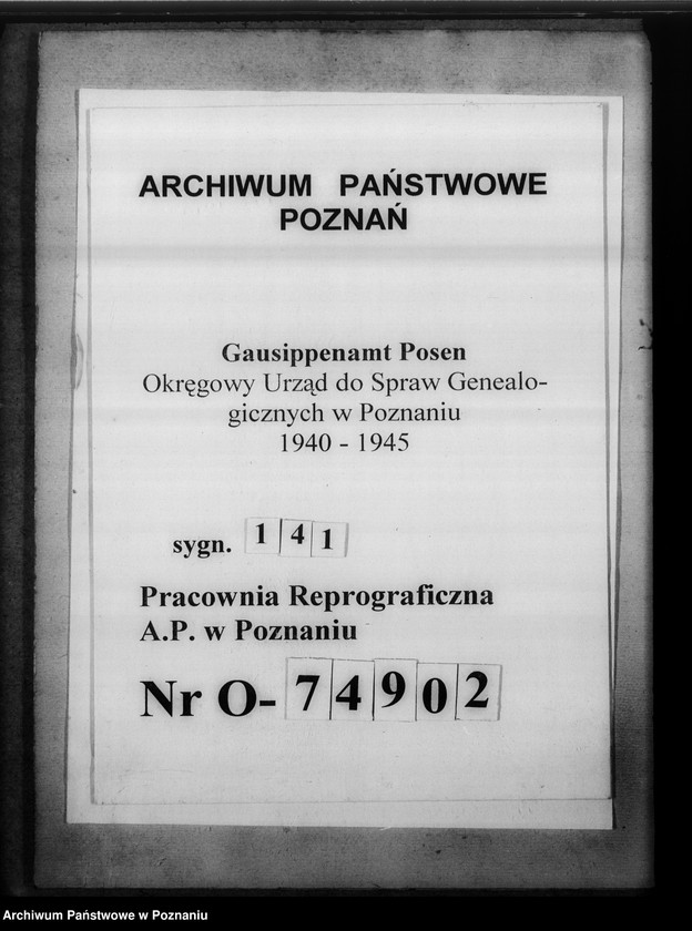 Obraz 1 z jednostki "[Korespondencja w sprawach organizacyjnych, uwagi powizytacyjne], Stadtsippenamt Posen [Poznań]"