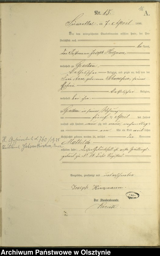 image.from.unit.number "Geburts-Haupt-Register Nr 1 - 88"