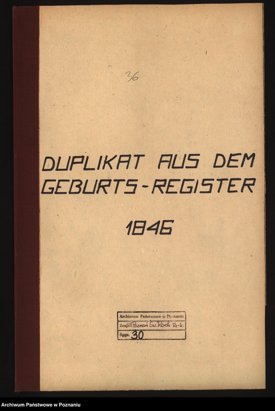 Obraz 2 z jednostki "Duplicat aus dem geburts- Register"