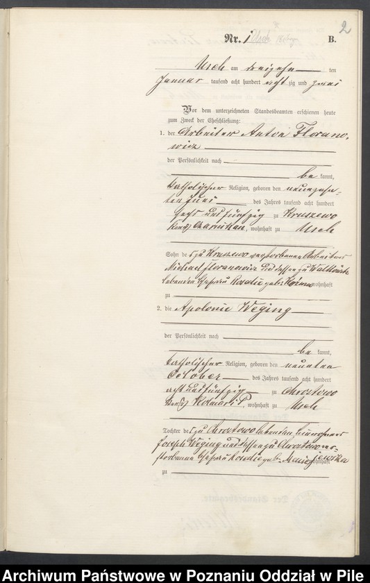 Obraz z jednostki "Księga małżeństw"