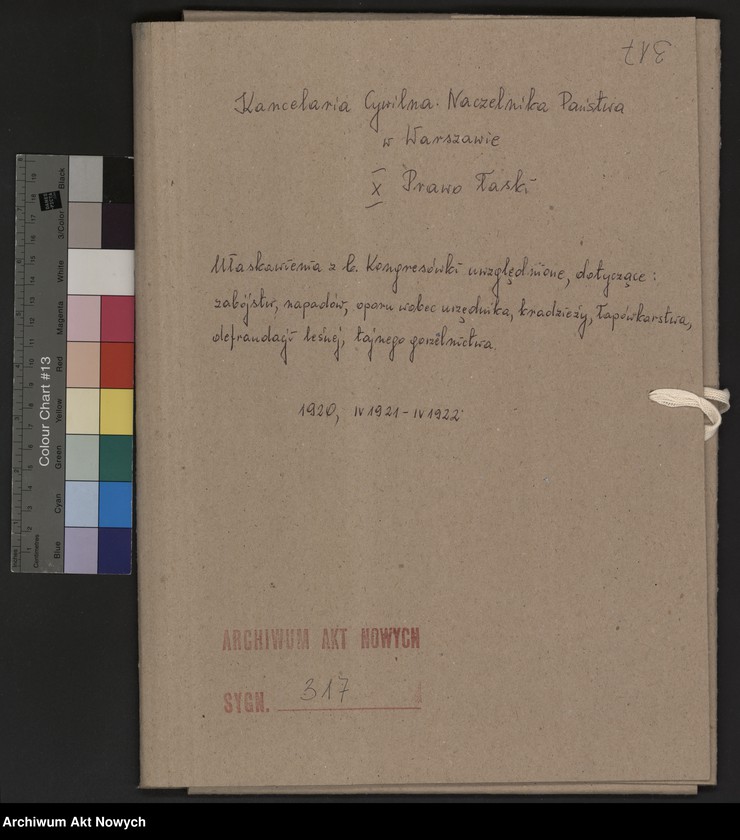image.from.unit.number "Ułaskawienia z b. Kongresówki - uwzględnione, dotyczące: zabójstw, napadów, oporu wobec urzędnika, kradzieży, łapówkarstwa, defraudacji leśnej, tajnego gorzelnictwa."