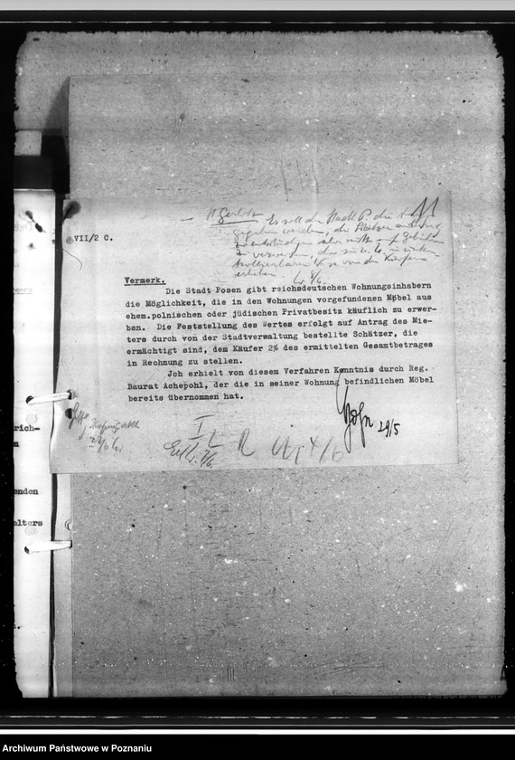 Obraz 15 z jednostki "Reichseigene Wohngebäude. Möbel in reichseigenen Wohnungen. Generalia"