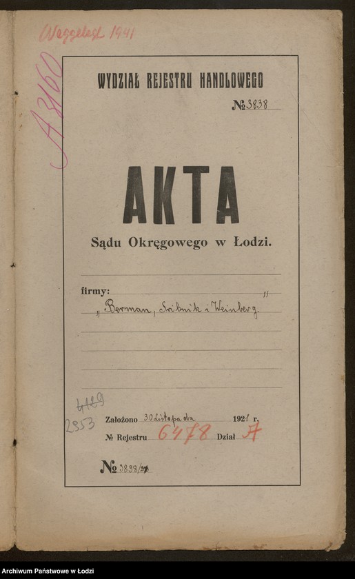 Obraz 2 z jednostki "Walerauch, Srebnik, Wajnberg- handel przędzą"