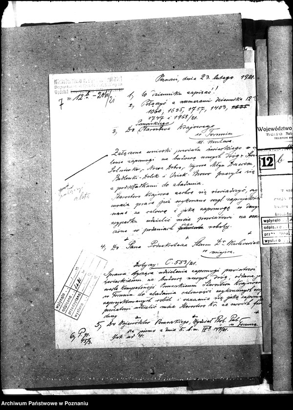 Obraz 11 z jednostki "[Subwencje państwowe na budowę dróg w celu zatrudniania bezrobotnych pow. Świecie]"