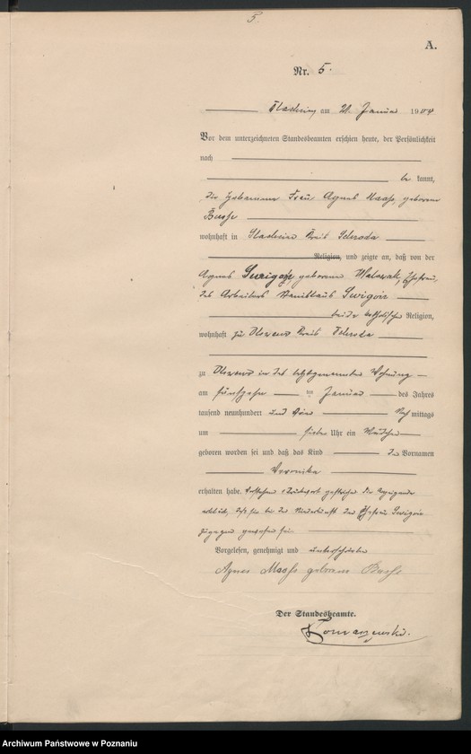 Obraz 8 z jednostki "Geburts-Haupt-Register"