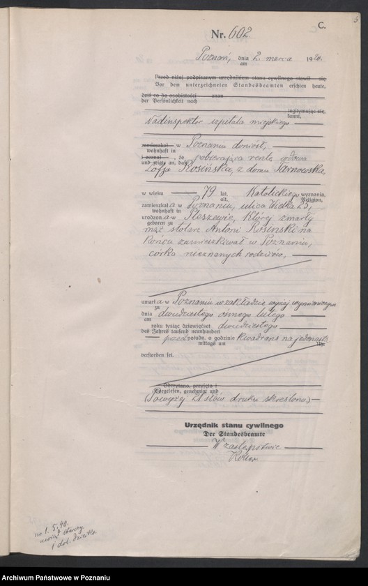 Obraz 7 z jednostki "Księga miejscowa zgonów tom II [Rejestr główny zgonów]"