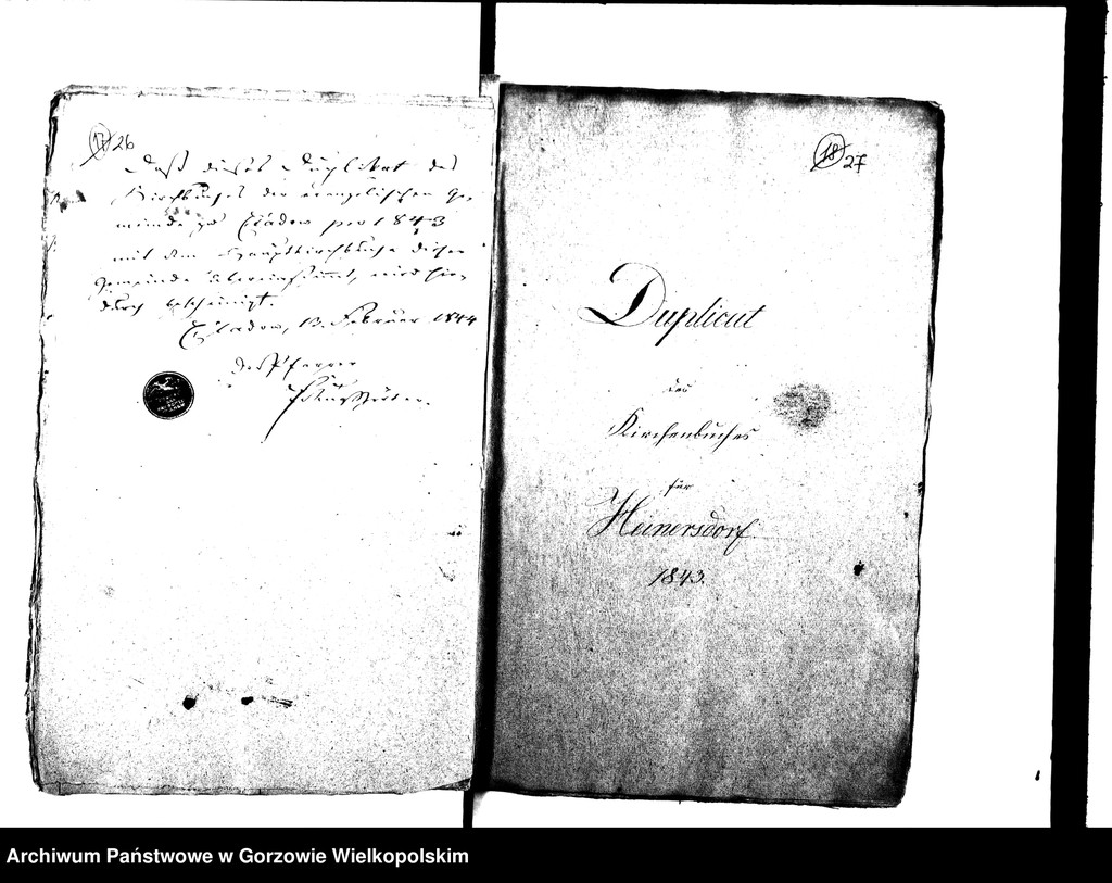 image.from.unit.number "Duplikate der Kirchenbücher von der Parochie Kladow: Kladow (Kłodawa), Heinersdorf (Chwalęcice), Himmelstädt (Mironice), Marienspring (Marzęcin)"