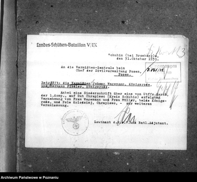 Obraz 7 z jednostki "Korespondencja w sprawie miejscowych Niemców, którzy zginęli w 1939 roku"