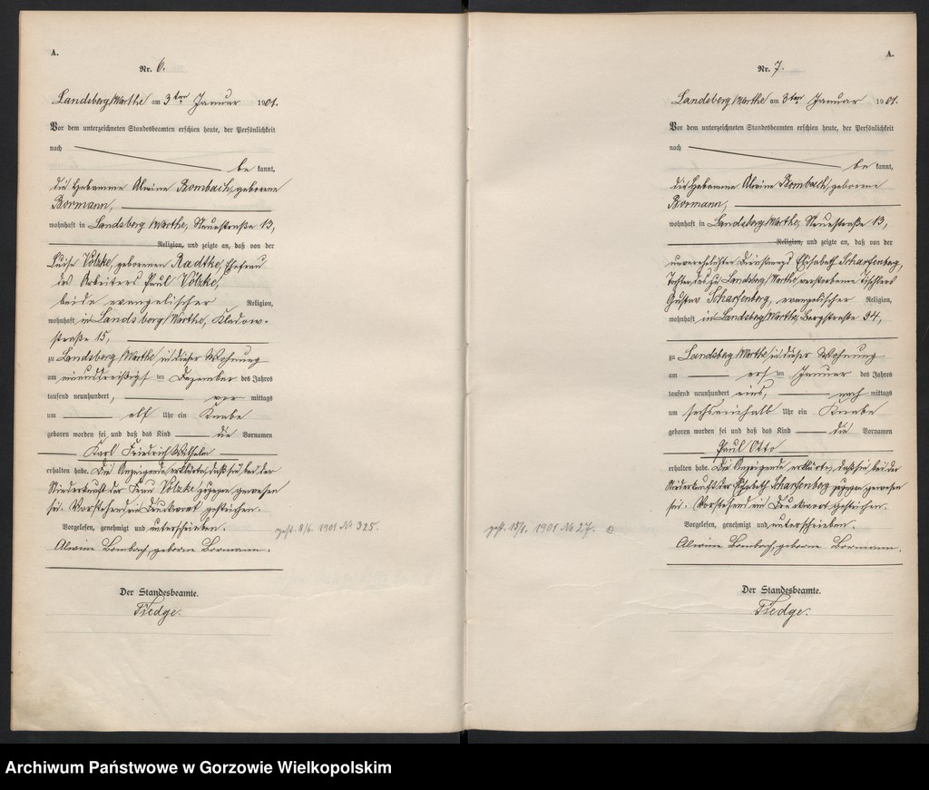 Obraz 6 z jednostki "Geburts Register"