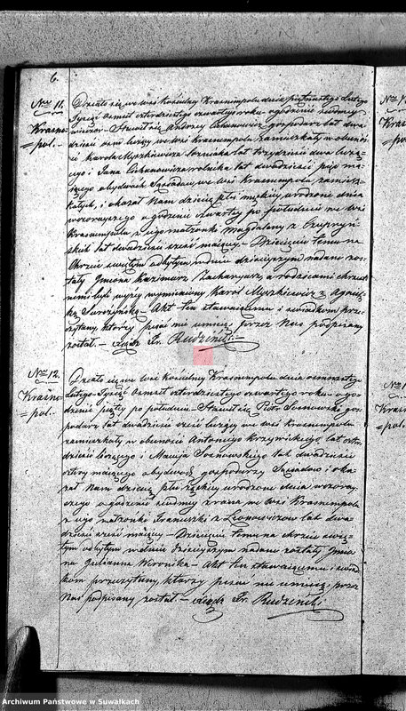image.from.unit.number "Duplikat Akt Urodzonych, Zaślubionych i Umarłych Parafii Krasnopolskiey z Roku 1844."