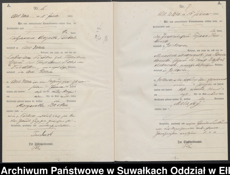 image.from.unit.number "[Geburts-Haupt-Register des Königlichen Preussischen Standes-Amtes Ukta Kreis Sensburg]"