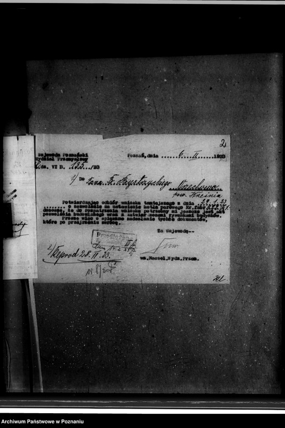 Obraz 6 z jednostki "Eksploatacja lasów i fabryka przeróbki drzewa w Orzechowie powiat wrzesiński B. Bystrzycki nr woj. 99"